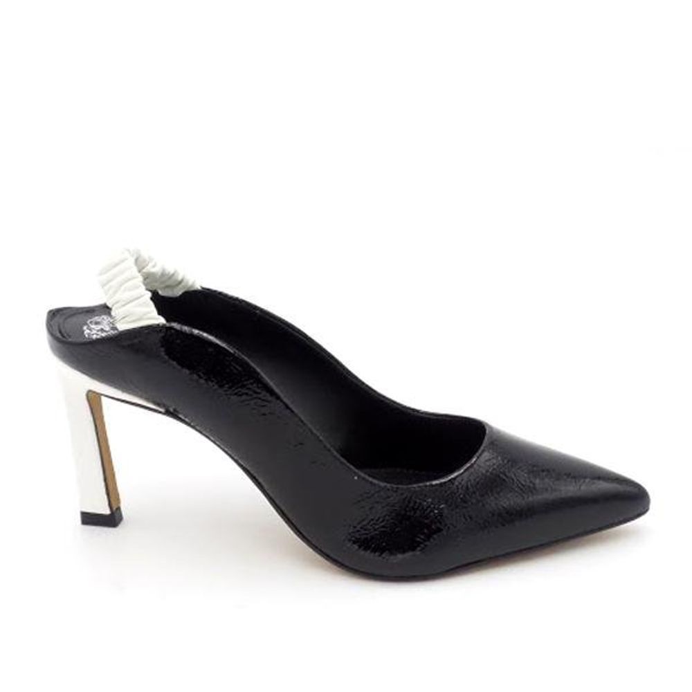Vince Camuto Patent Leather Slingback Pumps Restia Sandy Black - Medium